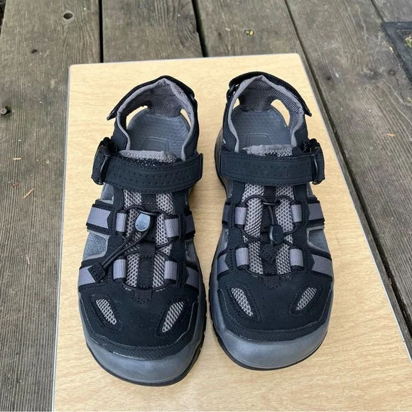 Teva Men’s Omnium 2 Hybrid Hiking Water Shoes in Black & Gray Sz 8